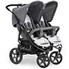 hauck Roadster Duo SLX Passeggino Gemellare - Passeggino Doppio Dalla Nascita Fino a 15 kg (Ca. 3 Anni), Con Funzione Reclinabile - Cesto XL, Compatto e Grandi Ruote - Grigio, Argento