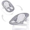 hauck Alpha Bouncer 2in1, Grigio - Sdraietta Neonato con Base Dondolo Compatibile con Seggioloni Pappa Alpha+ e Beta+ - da 0 Mesi fino a 9 kg - con Cintura a 3 Punti e Riduttore di Seduta