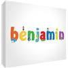 Little Helper Souvenir decorativo in acrilico trasparente lucido come Diamante Stile Illustrativo colorato con il nome di Giovane Ragazzo Benjamin 10,5 x 15 x 2 cm grande