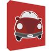 Feel Good Art-Tela su cornice in solido con Front stile di rappresentazione moderno sportiva auto d'epoca, colore: rosso, dimensioni: 10,5 x 14,8 x 2 cm, motivo: