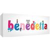 Little Helper LHV-BENEDETTA-515BLK-15IT Pannello Decorativo Neonato/Battesimo Idea Regalo, Disegno Personalizzabile con Nome da Ragazza Benedetta, Multicolore, 5 x 15 x 2 cm