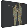 Feel Good Art Gallery - Tela con motivo a coppie di golf, 30 x 20 x 4 cm, piccola, multicolore su nero)