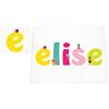 Little Helper Tovaglietta con Coaster stile illustrativo colorato con il nome di Giovane Ragazza Elise