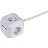 Allocacoc Power Cube Original USB, Bianco/Blu