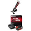 Einhell Mini Sega Circolare Manuale a Batteria Te-Cs 18/89 Li-Solo Power X-Change + Power-X-Change Starter Kit, Caricabatteria e Batteria da 4000 mAh Li-Ion, Nero, Rosso