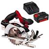 Einhell 4331207 Circolare Fili Te-CS 18/165-1 Li-Solo Power X-Change+ Power-X-Change Starter Kit, Caricabatteria e Batteria da 4000 mAh Li-Ion, Nero, Rosso