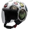NZI Casco Jet. Helix Iv Multi Scribble, Multicolore (cerchi multicolore su sfondo bianco