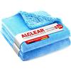 ALCLEAR 820203UB Panno in microfibra blu per auto - Doppio lato, per auto e casa - 40×40 cm, non lascia pelucchi, morbido e lavabile - per vernice, vetro, plastica e interni - Design tedesco
