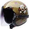 NZI Rolling Duo Graphics Casco Da Moto, Multicolore (Skull Roses), 60-61
