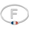 AG Design A-C-9439 - Adesivo 3D Francia con Bandiera F 12, 5 x 9 cm, Colore: Argento