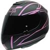 NZI Spyder V Graphics Casco da Moto, Nero/Rosa (Outline Lady), 60-61