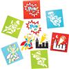 Baker Ross AW554 - Set di 6 stencil in plastica lavabile, per bambini, motivo: eroi stellati