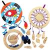 Baker Ross AX213 Kit Acchiappasogni In Legno Sistema Solare - Confezione Da 4, Crea I Tuoi Acchiappasogni Per Bambini, Decorazioni E Introduzione Al Cucito