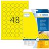 HERMA Etichette per Marcatura, Ø 30 mm, Etichette Adesive A4 per Stampante, 48 Etichette per Foglio, Giallo
