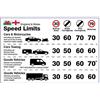 Caledonia Signs Dashboard Speed Limite guida - Inghilterra/Galles autoadesivo in vinile