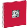 Pagna 12156-03 - Album con costa a spirale con passepartout in cartone fotografico bianco, 50 pagine, copertina in tela con pergamena, 240 x 250 mm, colore: Rosso