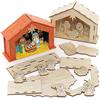 Baker Ross FC248 Kit Stalla di Legno della Natività- Confezione da 2, Artigianato in Legno per Bambini da Decorare ed Esporre, Crea la Tua Decorazione, Arte e Artigianato per Bambini