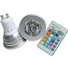 LED LAMPADINE FARETTI LED LUCE RGB GU10 220V 16 COLORI TELECOMANDO MULTICOLORE
