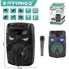 CiaoBosi Cassa Acustica Amplificata Portatile 8" Bluetooth FM USB Luci con Microfono 60W
