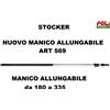 STOCKER MANICO TELESCOPICO ASTA IN ALLUMINIO 2 SEZIONI 1,80 - 3,35 METRI art.569 STOCKER