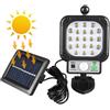 UppyLux Faro Faretto 21 Led 150W Esterno Interno Pannello Solare cavo 3,5 metri ricarica