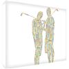 Feel Good Art Gallery - Tela con motivo a coppia di golf, 90 x 60 x 4 cm, XL, multicolore