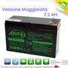 ANFEL Batteria Professionale al Piombo AGM Ultracell UL7.2-12 12V 7.2Ah Ricaricabile