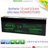 ANFEL Ultracell UL2.4-12 Batteria al piombo 12V 2.4Ah ad alta corrente di scarica 35A