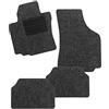 CarFashion 255263 Auto Set Tappetini senza Matte Titolare BasicRips-Textil, Nero, 4-pezzi
