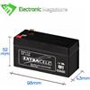 ANFEL-MKC-ALCAPOWER-YAMADA-JOIN-SKB BATTERIA 12V 1,3A /1,2A PIOMBO GEL ERMETICA LAMPADE ELETTRONICA RICARICABILE 4,8