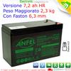 ANFEL BATTERIA ERMETICA PIOMBO 12V 7Ah/100 RICARICABILE NUOVO 20HR 7.2AH 7.5AH