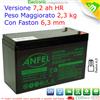 ANFEL BATTERIA PIOMBO 12V 7Ah 7,5Ah 150x66x95 PER GRUPPI DI CONTINUITA' UPS ANTIFURTI
