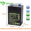 ANFEL BATTERIA 6V 4A PIOMBO LAMPADE EMERGENZA ELETTRONICA 4,5Ah RICARICABILE 4,2A ACID