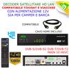 ANFEL Decoder Ricevitore Combo Tivusat HD Satellitari e dtt Tv Sat Senza Smart Card