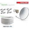 ANFEL ANTENNA PARABOLA SATELLITARE DVBS 80CM CON LNB CON 25 METRI DI CAVO 5MM