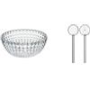 Guzzini Contenitore Tiffany, Trasparente, Ø30 x h13 cm & Tiffany Posata Insalata 27,5 cm