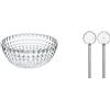 Guzzini Contenitore Tiffany, Trasparente, Ø25 x h11 cm & Tiffany Posata Insalata 27,5 cm