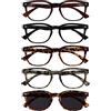 OPULIZE Marrone Nero Grigio Lettori Con Lettore Sole 5 Pacco Uomo Donna Cerniere Molla Rrrrs14-212T72T +3,00-106 Gr