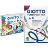 Giotto Art Lab Funny Collage Kit Creativo & Turbo Glitter Astuccio da 8 pennarelli con Inchiostro Glitterato, Modelli/Colori Assortiti, 1 Pezzo