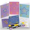 Baker Ross FE943 Kit Biglietti Natalizi di Tessitura Stella - Confezione da 6, Crea le tue Cartoline di Natale, Introduzione alla Tessitura per Principianti, Lavoretti Educativi per Bambini, assorted