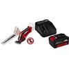Einhell Tagliasiepi e Tosaerba a Batteria Ge-Cg 18/100 Li-Solo Power X-Change + Power-X-Change Starter Kit, Caricabatteria e Batteria da 4000 mAh Li-Ion, Nero, Rosso