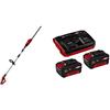 Einhell Tagliasiepi Telescopico a Batteria GE-HH 18/45 Li T-Solo (impugnatura principale inclinabile) + 2X 3,0Ah & Twincharger PXC Starter Kit