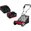 Einhell 3414200 Tosaerba a Batteria + Power-X-Change Starter Kit, Caricabatteria e Batteria da 4000 mAh Li-Ion, Nero, Rosso