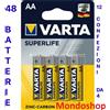 VARTA 48 Batterie Varta Superlife pile stilo AA 12 blister da 4
