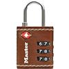 Master Lock 4692EURDBRN Lucchetto per bagagli in alluminio approvato dalla TSA, Pelle Marrone, 5.5 x 3 x 2.6 cm
