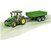 Bruder Trattore John Deere 5115 M con rimorchio dotato di sponde