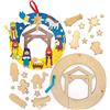 Baker Ross FC205 Kit Ghirlande della Natività di Legno - Confezione Da 2, Crea Le Tue Decorazioni Natalizie, Lavoretti Natalizi Per Bambini Da Decorare E Mostrare