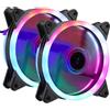 UppyTech 2 Ventole ventola 4Pin RGB Case Game PC 120mm 1150RPM silenziosa alta durata
