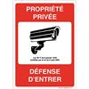 Aua Signaletique Cartello con Angoli Arrotondati Proprietà Privata Sotto la Videosorveglianza Difesa per Entrare Alluminio Dibond, 300 X 420 Mm