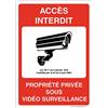AUA SIGNALETIQUE 202150-AI-a-150x210 Cartello con angoli arrotondati «accesso vietato proprietà privata sotto videosorveglianza» alluminio dibond, 150 x 210 mm